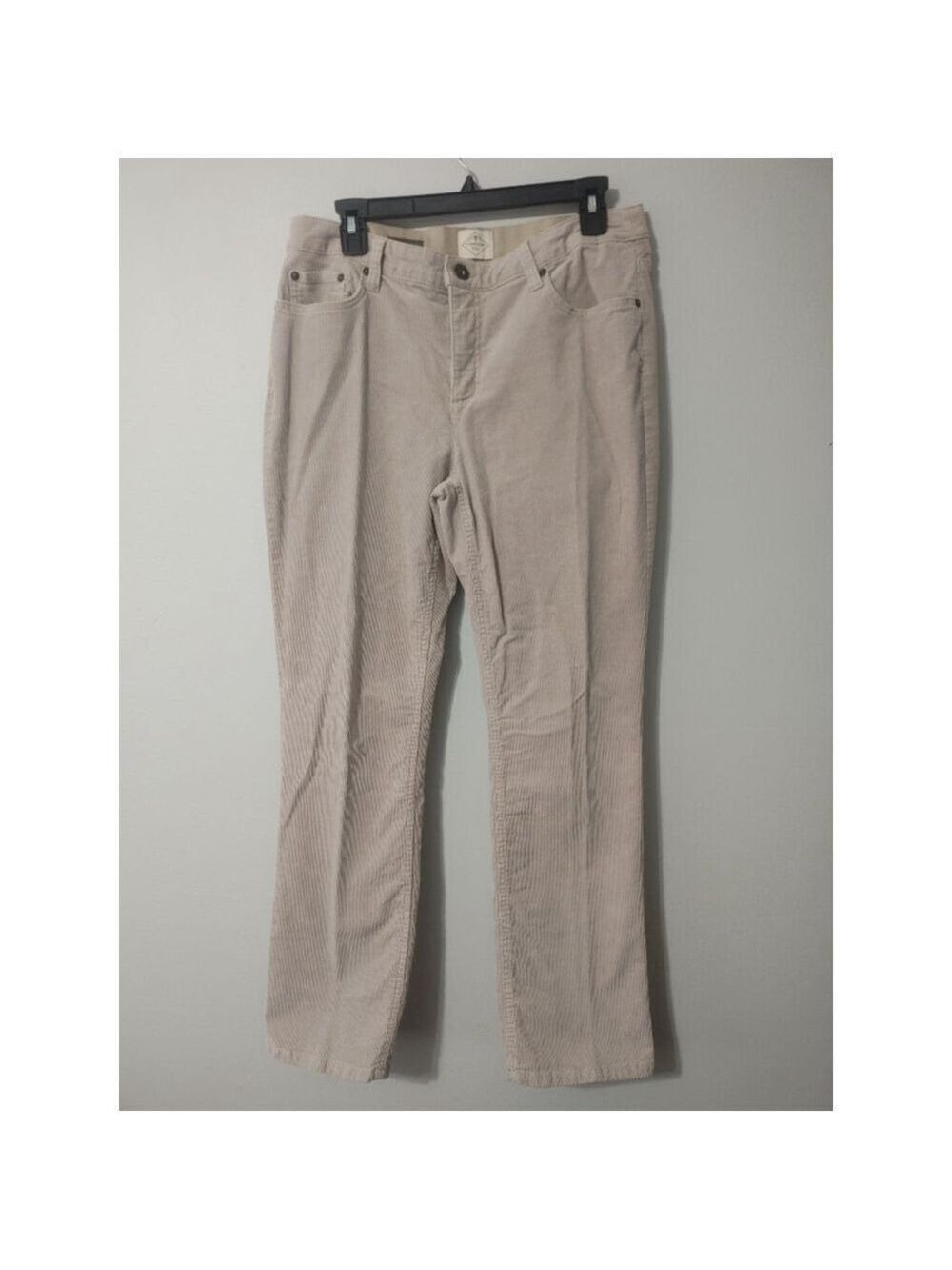 Women's St. John's Bay Straight Leg Corduroy Pants Size 12 Beige
